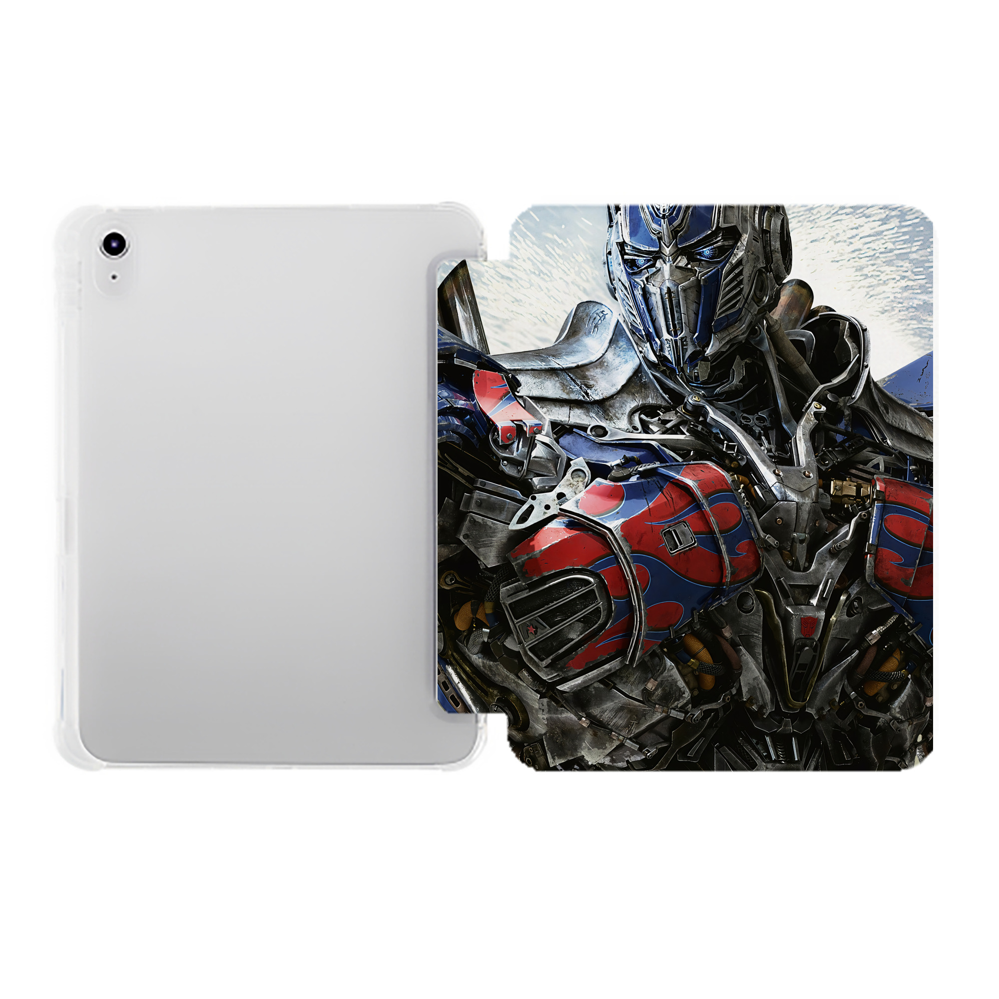 （画像用） Transformers トランスフォーマー IPad ケース ペン収納付き 三つ折りスタンド PUレザー×シリコン 対応機種9.5/10.5/10.9インチ